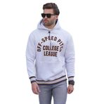 Madmext Karmelanj Kapüşonlu Cep Detaylı Baskılı Erkek Sweatshirt 7068,Karmelanj 2XL