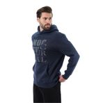 Madmext Lacivert Baskılı Kapüşonlu Cep Detaylı Erkek Sweatshirt 7062,Lacivert XL