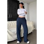 Madmext Lacivert Kadın Eşofman Altı MG2279 Uzun Paça Günlük Stil Pamuk - Polyester Malzeme ile