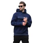 Madmext Lacivert Kapüşonlu Kapaklı Cep Detaylı Polar Erkek Sweatshirt 7097,Lacivert L