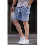 Madmext Mavi Erkek Kargo Cep Şort 6534,Mavi XL