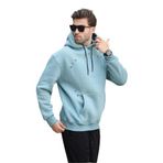 Madmext Mavi Kapüşonlu Cep Detaylı Nakışlı Erkek Sweatshirt 7054,Mavi M