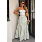 Madmext Mavi Pötikareli Maxi Kadın Etek MG2858