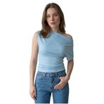 Madmext Mavi Tek Omuz Modern Kesim Şık Kadın Bluz Mg2669,Mavi XL