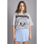 Madmext MG1114 Kadın Siyah Geniş Kesim Baskılı T-shirt