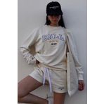 Madmext MG1210 Bej Mad Girls Baskılı Kadın Sweatshirt