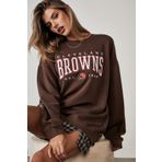 Madmext MG1210 Mad Girls Kahverengi Baskılı Kadın Sweatshirt