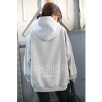 Madmext Mg1287 Mad Girls Boyalı Gri Baskılı Oversize Sweatshirt