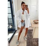 Madmext MG1369 Mad Beyaz Oversize Kadın Gömlek