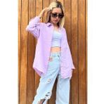 Madmext MG1369 Mad Girls Lila Oversize Gömlek