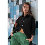 Madmext MG1369 Mad Siyah Oversize Kadın Gömlek