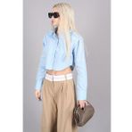 Madmext MG1382 Mad Girls Mavi Kısa Kadın Gömlek