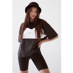 Madmext MG1421 Mad Girls Siyah Nakışlı Kadın T-Shirt