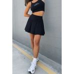 Madmext MG1457 Kadın Siyah Basic Kısa Pileli Tenis Etek