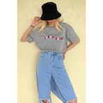 Madmext MG1517 Mint Yeşili Baskılı Oversize Kadın T-shirt