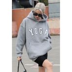 Madmext MG1566 Grimelanj Kapüşonlu Şardonlu Oversize Kadın Sweatshirt