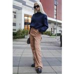 Madmext MG1601 Straight Fit Camel Kadın Kargo Pantolon