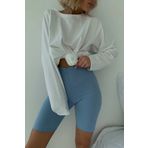 Madmext MG1676 Beyaz Basic Bisiklet Yaka Kadın Sweatshirt