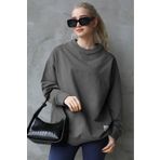 Madmext MG1686 Füme Basic Oversize Kadın Sweatshirt