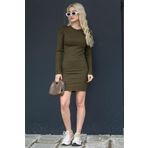Madmext MG1710 Haki Bodycon Fitilli Mini Elbise