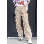 Madmext MG1726 Bej Paraşüt Jogger Kadın Pantolon