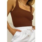 Madmext MG985 Mad Girls Kahverengi Crop Top