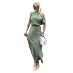 Madmext Mint Yeşili Düşük Omuz Elbise Mg2349,Mint Yeşili L