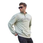 Madmext Mint Yeşili Fermuar Yakalı Nakışlı Sweatshirt 6026,Mint Yeşili XL