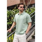 Madmext Mint Yeşili Polo Yaka Oversize Erkek Tişört E7185