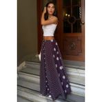 Madmext Mürdüm Çoklu Puantiye Desen Maxi Etek MG2839