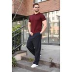 Madmext Mürdüm Delikli Polo Yaka Erkek Triko Tişört E7495 - XL