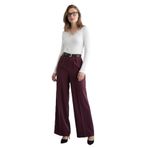 Madmext Mürdüm Yüksek Bel Pileli Kemerli Geniş Paça Kadın Pantolon Mg2615,Mürdüm XL