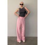 Madmext Pembe Bol Paça Müslin Kadın Pantolon Mg1980,Pembe 2XL