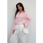 Madmext Pembe Çizgili Kadın Gömlek Mg2410