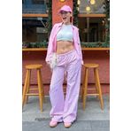 Madmext Pembe Pötikareli Bol Paça Kadın Pantolon Mg2335