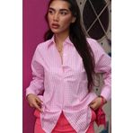 Madmext Pembe Pötikareli Uzun Kollu Kadın Gömlek Mg2386