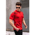 Madmext Polo Yaka Desenli Kırmızı Erkek Tişört