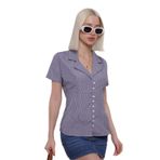 Madmext Saks Pötikareli Kadın Gömlek Mg2359,Saks M