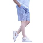 Madmext Saks Rahat Kesim Erkek Keten Kapri Şort 6543,Saks L