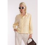 Madmext Sarı Çizgili Oversize Kadın Gömlek MG2093