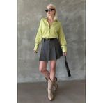 Madmext Sarı Çizgili Oversize Kadın Gömlek MG2327 - XL