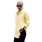 Madmext Sarı Muslin Kumaş Basic Kadın Gömlek Mg1660,Sarı S