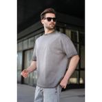 Madmext Siyah %100 Pamuklu Bisiklet Yaka Oversize Erkek Tişört E7177 - 2XL