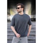 Madmext Siyah %100 Pamuklu Oversize Erkek Tişört E7178 - XL