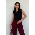 Madmext Siyah Astarlı Kadın Yelek Mg2446