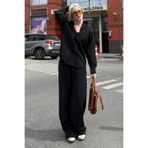 Madmext Siyah Basic Kadın Gömlek Pantolon İkili Takım Mg2352