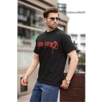 Madmext Siyah Baskılı %100 Pamuk Erkek T-shirt E7141