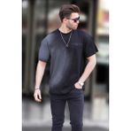 Madmext Siyah Baskılı Bisiklet Yaka Erkek Tişört 7028 - 2XL