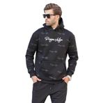 Madmext Siyah Baskılı Kapşonlu Cep Detaylı Erkek Sweatshirt 7075,Siyah M
