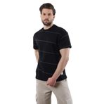Madmext Siyah Bisiklet Yaka Basic Çizgili Erkek T-Shirt E7102,Siyah XL